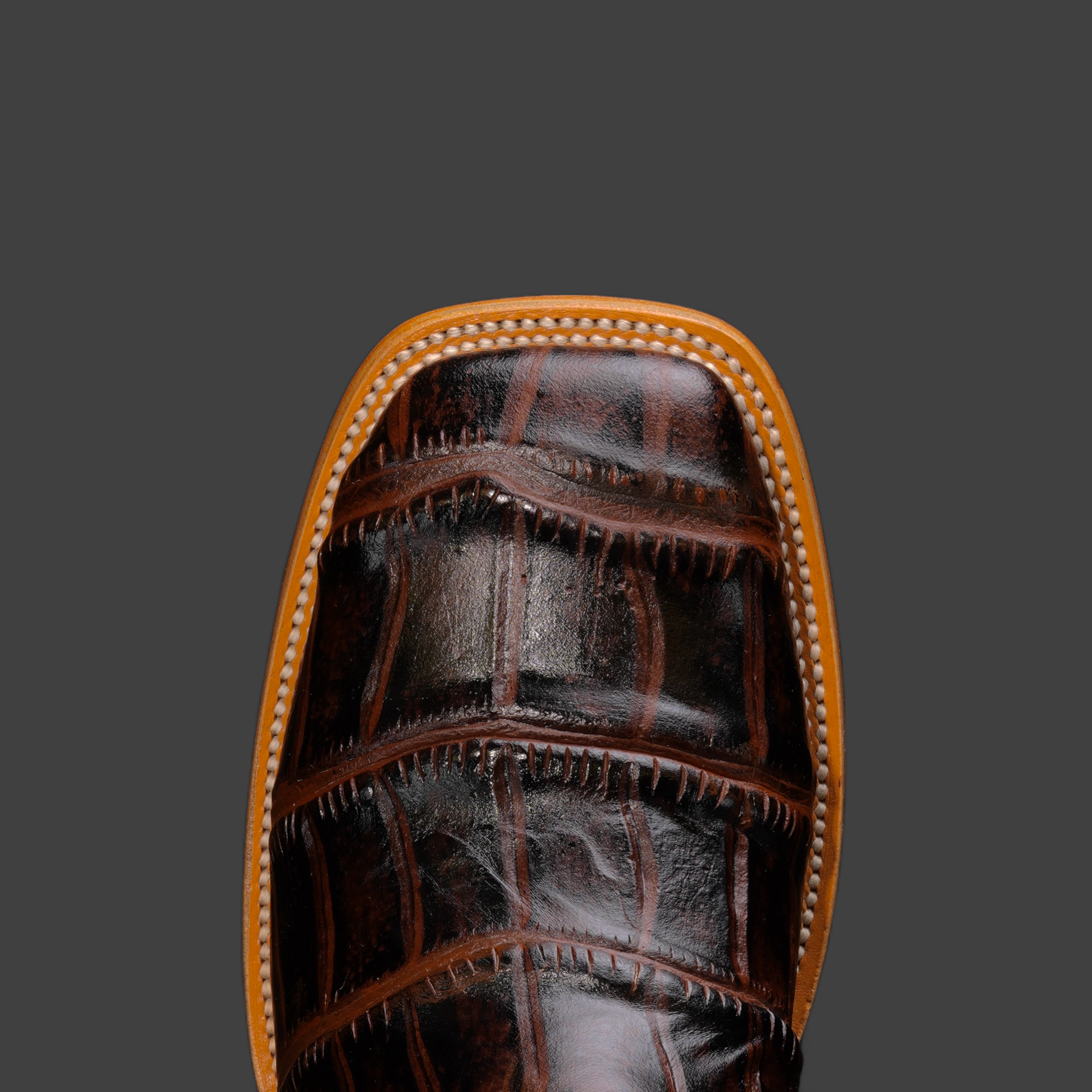 Brown Alligator – Square Toe - Image 2