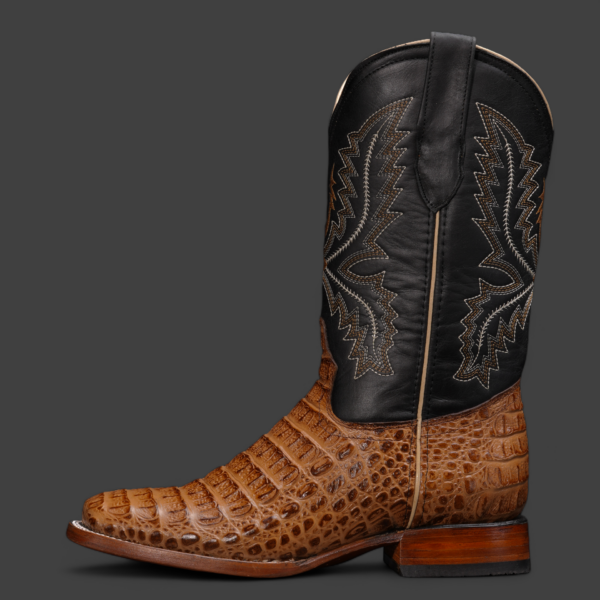 Honey Caiman Horn Back– Square Toe