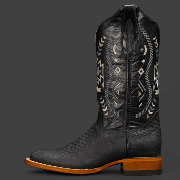 Matte Black Python – Square Toe