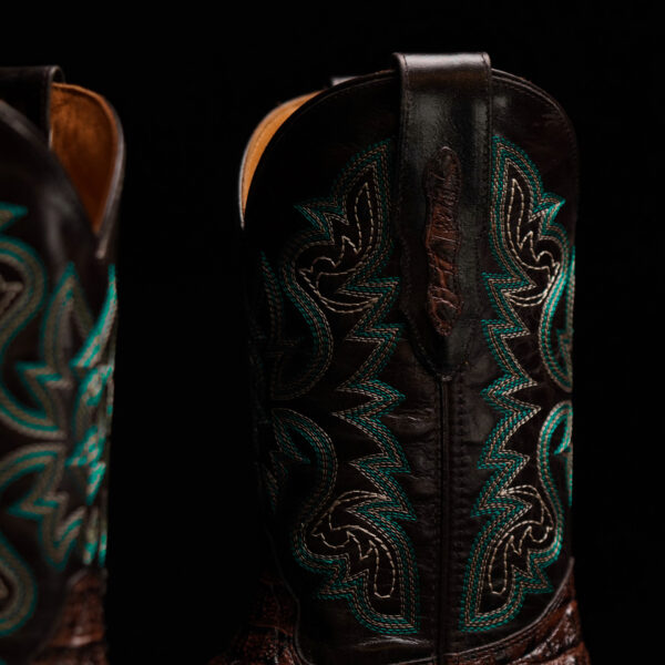 Chocolate Brown Caiman Neck- Square Toe - Image 3