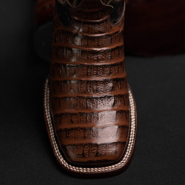 Brown Caiman Horn Back- Square Toe - Image 2