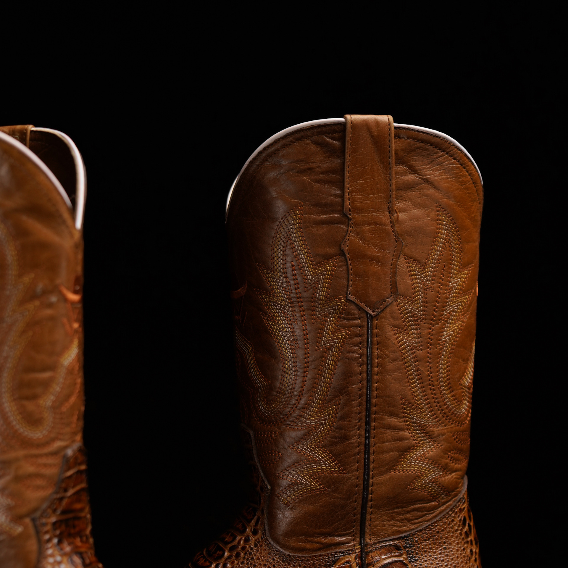 Honey Ostrich Leg – Square Toe - Image 3