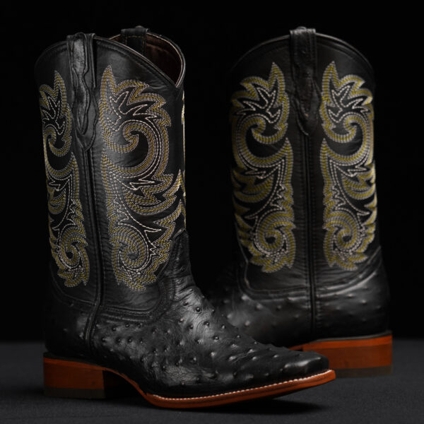 Black Ostrich - Rodeo Toe