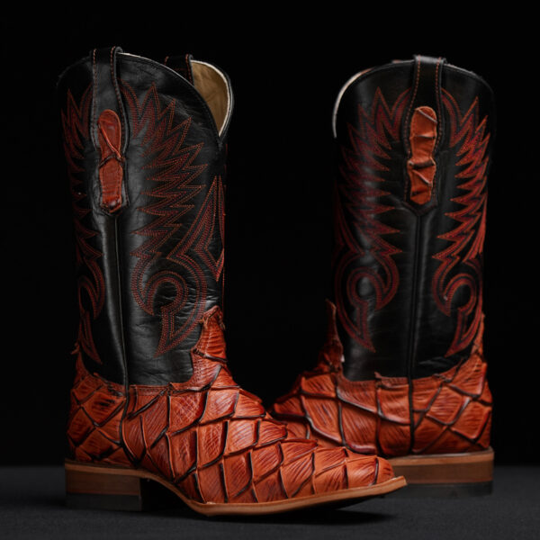 Cognac Pirarucu – Square Toe