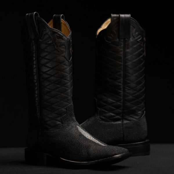 Genuine Black Stingray - Square Toe (Made In USA)