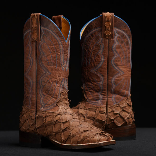Genuine Tan Pirarucu - Square Toe (Made In USA)