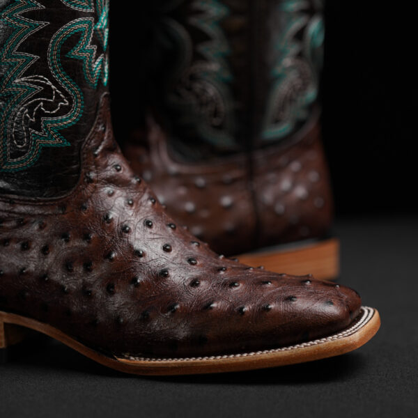 Brown Ostrich - Square Toe - Image 4