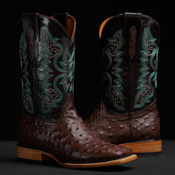 Brown Ostrich - Square Toe