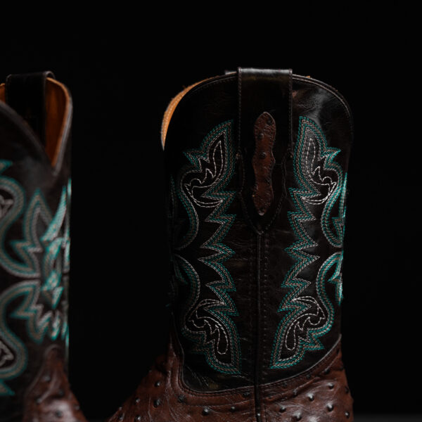 Brown Ostrich - Square Toe - Image 3