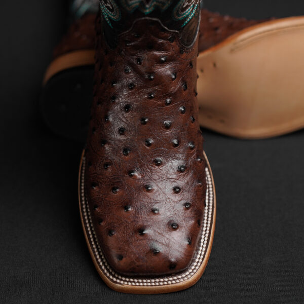 Brown Ostrich - Square Toe - Image 2