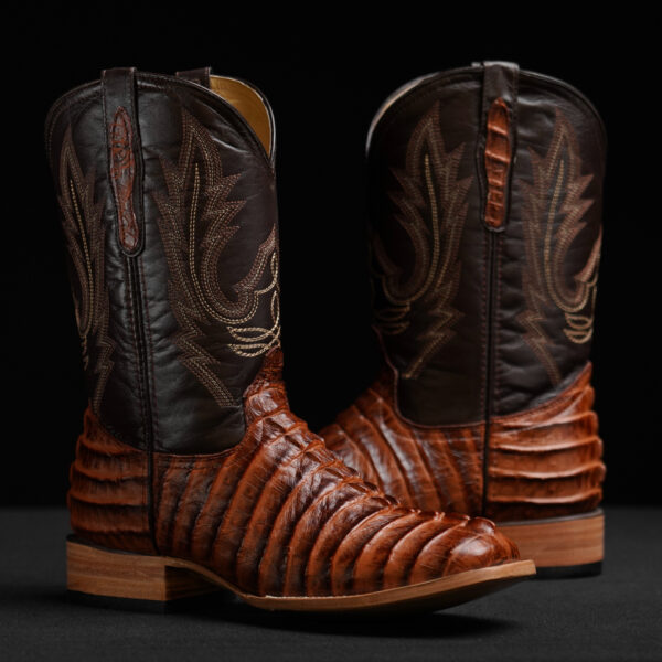 Cognac Caiman Tail – Square Toe