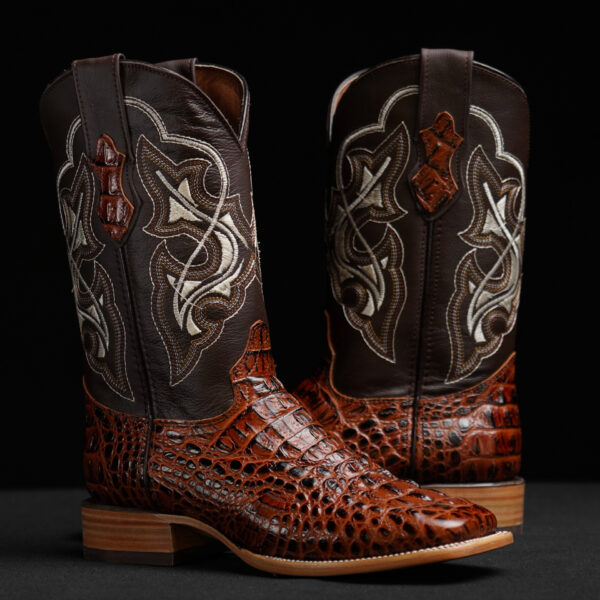 Cognac Caiman Neck - Square Toe