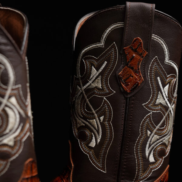 Cognac Caiman Neck - Square Toe - Image 3