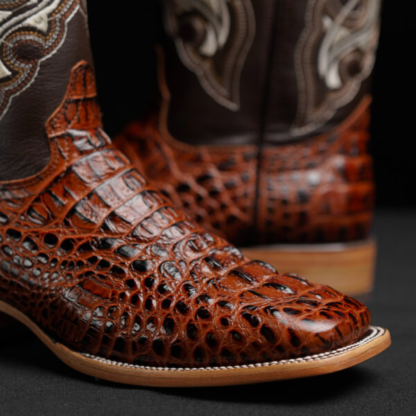 Cognac Caiman Neck - Square Toe - Image 4