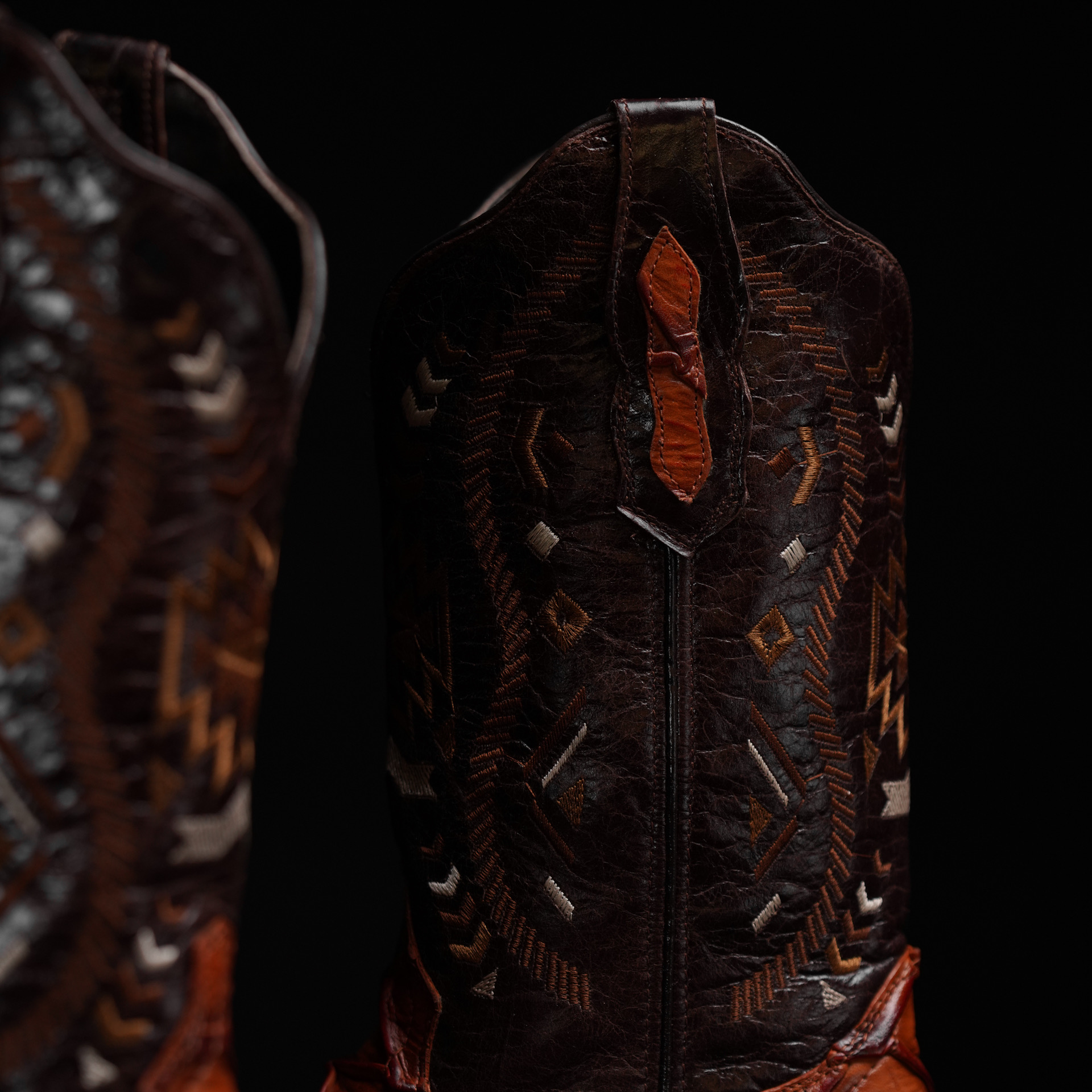 Cognac Pirarucu- Square Toe - Image 3