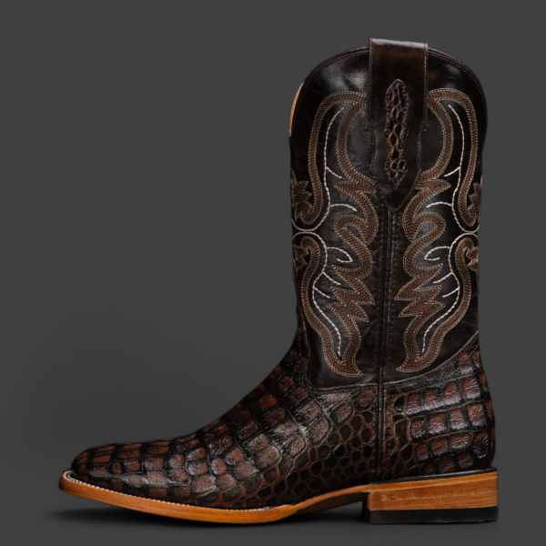 Brown Caiman Argentine - Square Toe