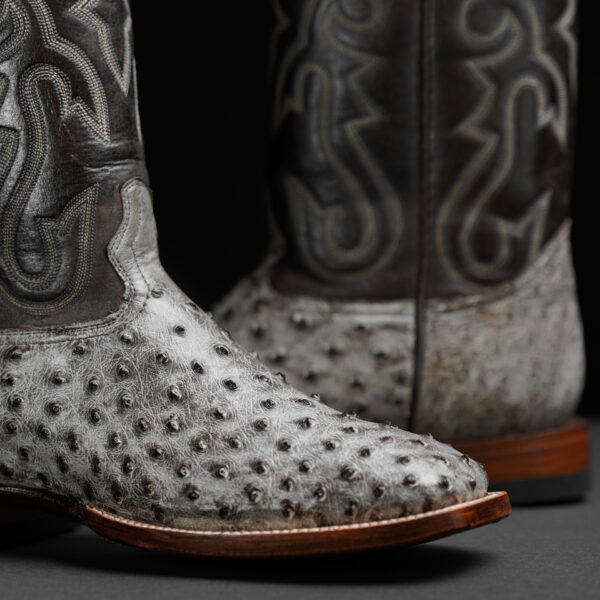 Genuine Black Rio Full Quill Ostrich - Square Toe (Made In USA) - Image 3