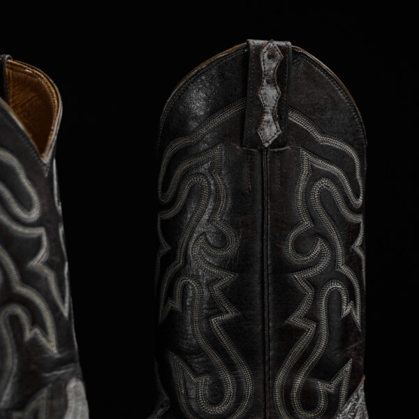 Genuine Black Rio Full Quill Ostrich - Square Toe (Made In USA) - Image 4
