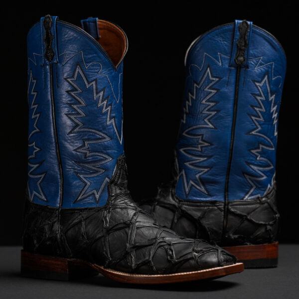 Genuine Black Pirarucu - Square Toe (Made In USA)