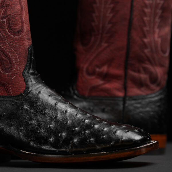 Genuine Black Full Quill Ostrich - Square Toe (Made In USA) - Image 4