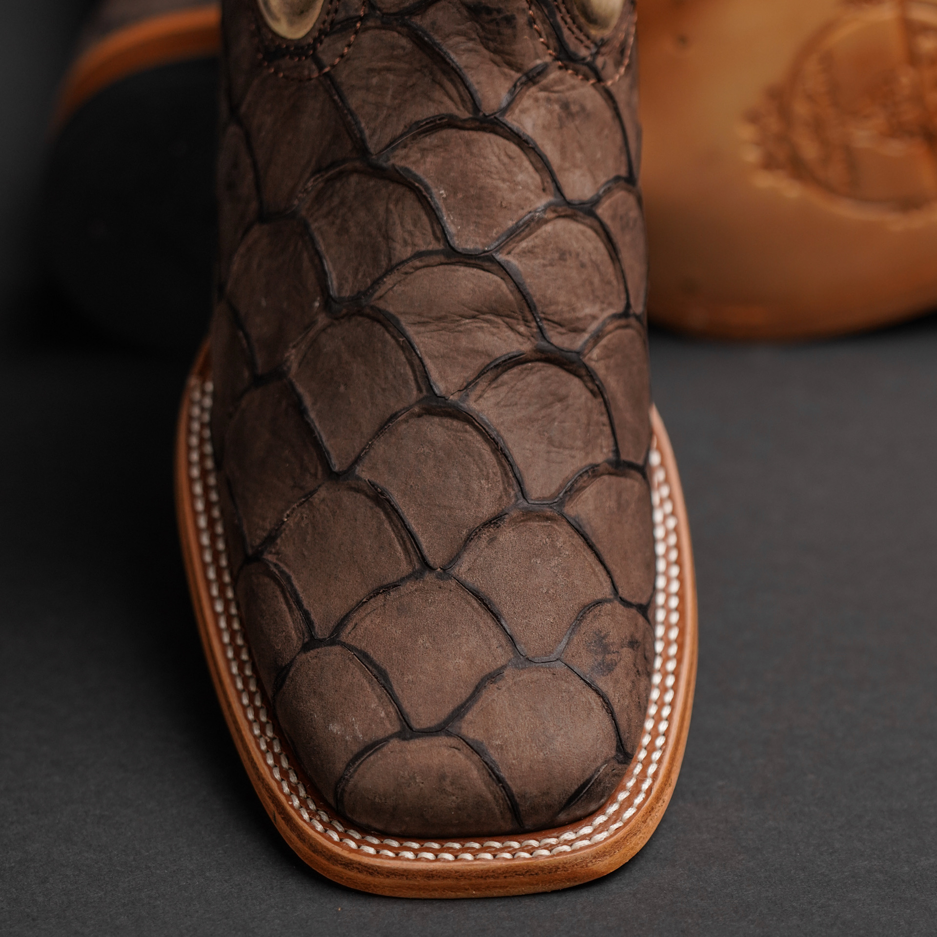 Matte Brown Fish Scale – Square Toe - Image 3