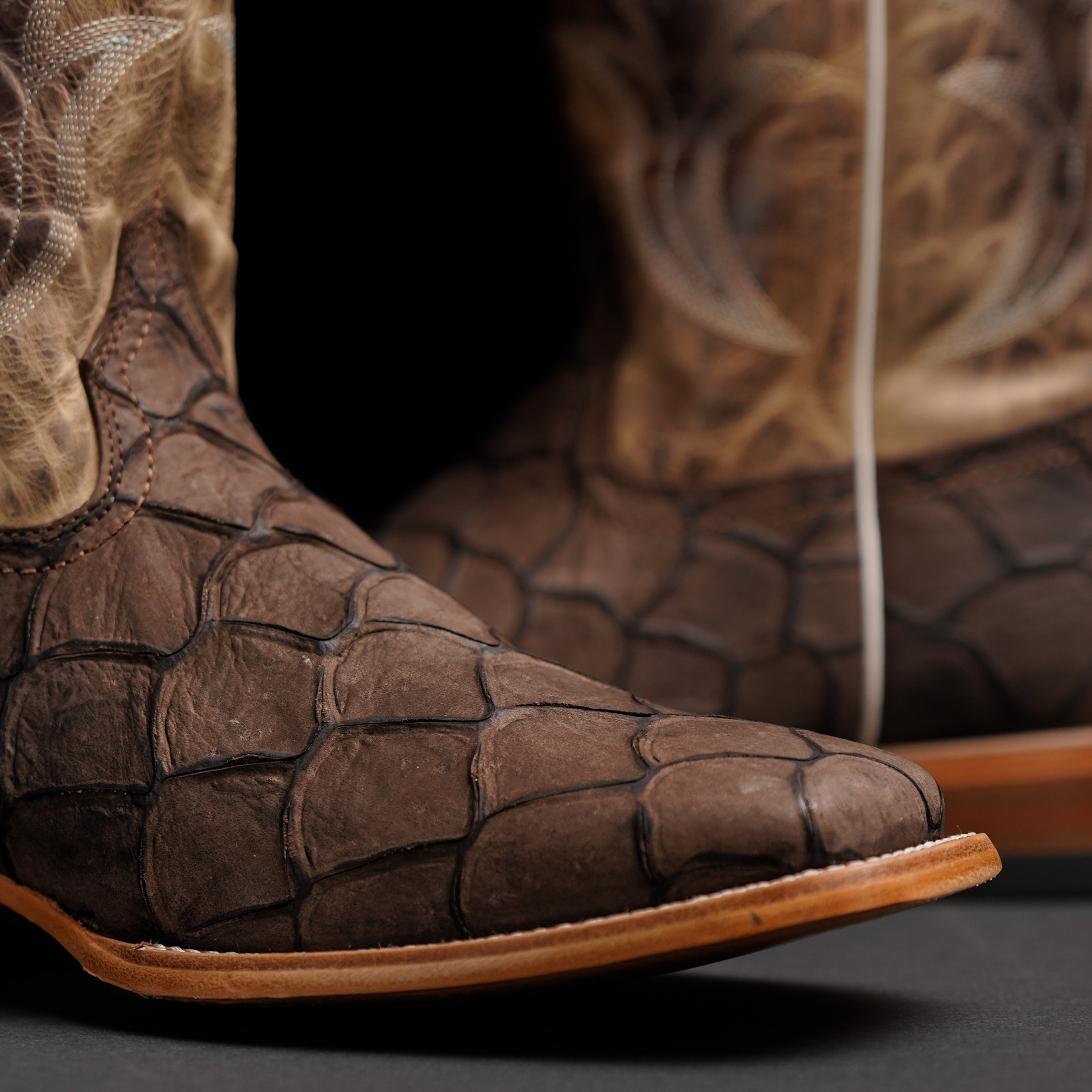 Matte Brown Fish Scale – Square Toe - Image 4