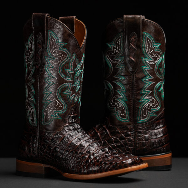 Brown Caiman Neck – Square Toe