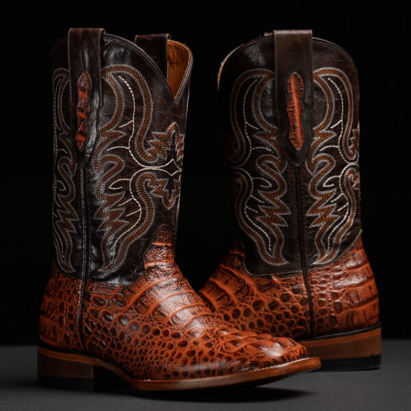 Cognac Caiman Neck – Square Toe
