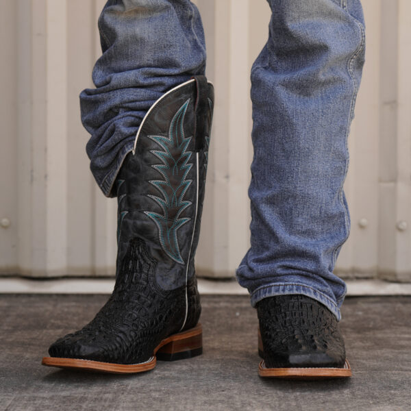 Black Caiman Neck - Square Toe - Image 3