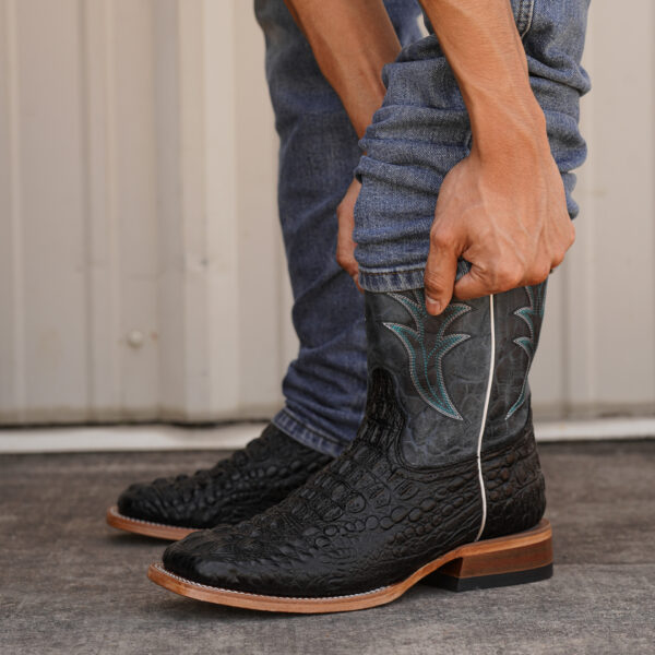Black Caiman Neck - Square Toe - Image 2