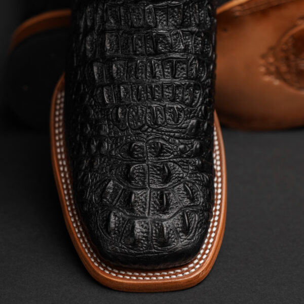 Black Caiman Neck - Square Toe - Image 4