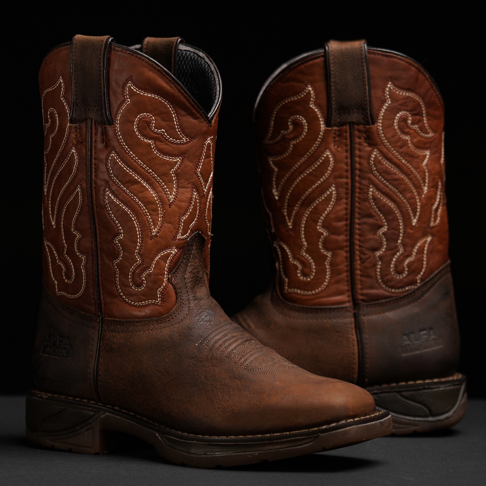 Brown Bull Hide Soft Toe – Square Toe