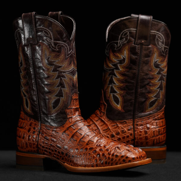 Cognac Caiman Neck - Square Toe