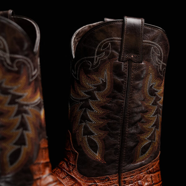 Cognac Caiman Neck - Square Toe - Image 4