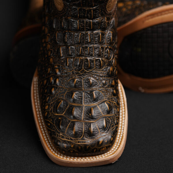 Rustic Honey Caiman Neck – Square Toe - Image 3