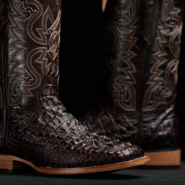 Brown Caiman Neck - Square Toe - Image 3