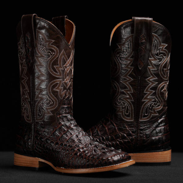Brown Caiman Neck - Square Toe