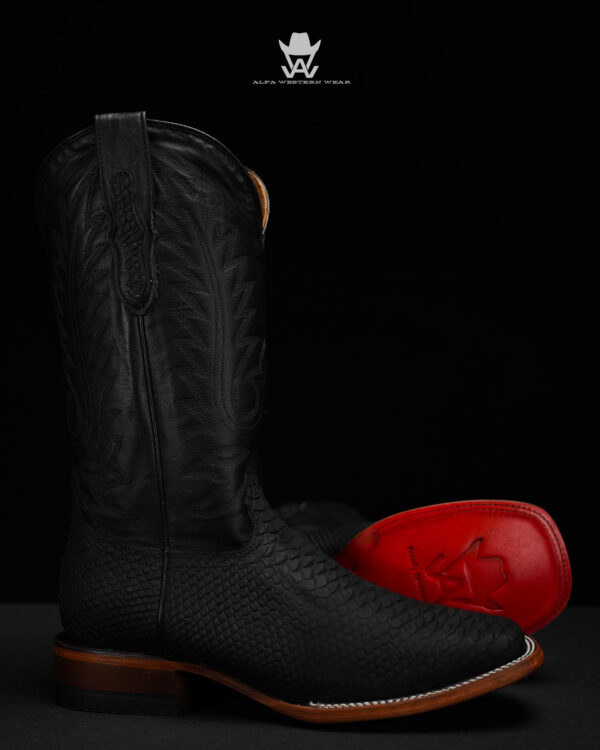 Matte Black Python – Square Toe - Image 2