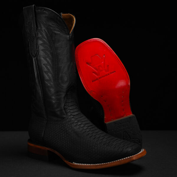 Matte Black Python – Square Toe