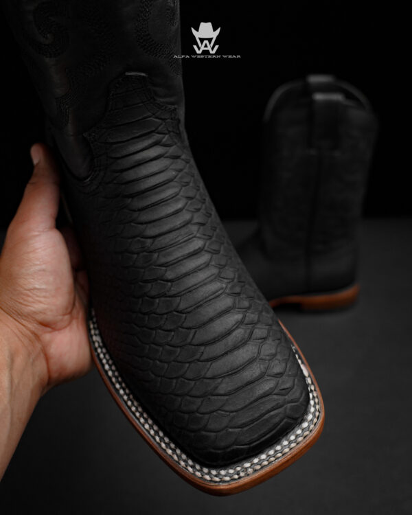 Matte Black Python – Square Toe - Image 3