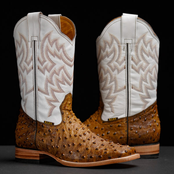 Honey Ostrich – Square Toe