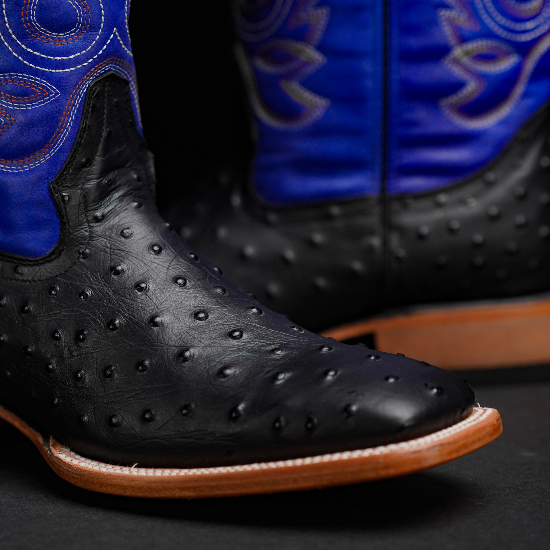 Black Ostrich – Square Toe - Image 3