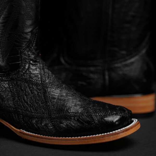 Genuine Black Ostrich Patchwork – Square Toe - Image 3