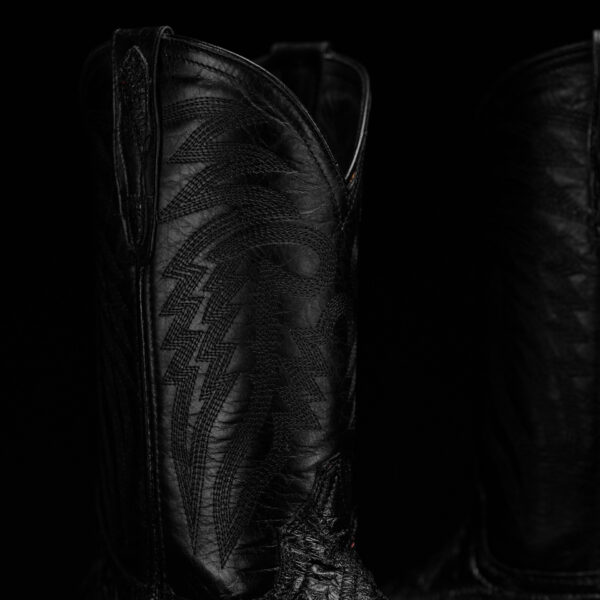 Genuine Black Ostrich Patchwork – Square Toe - Image 4