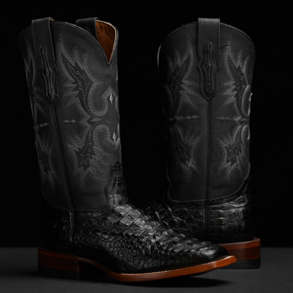 Black Caiman Neck– Square Toe