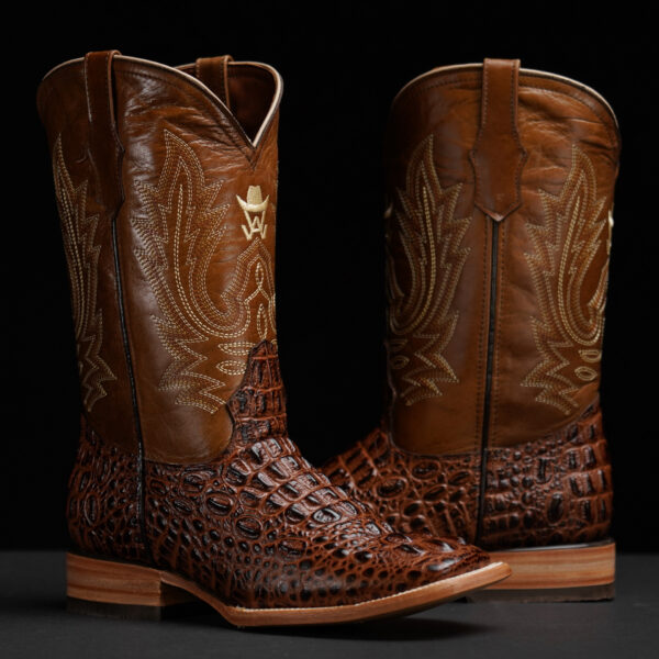 Cognac Caiman Neck – Square Toe