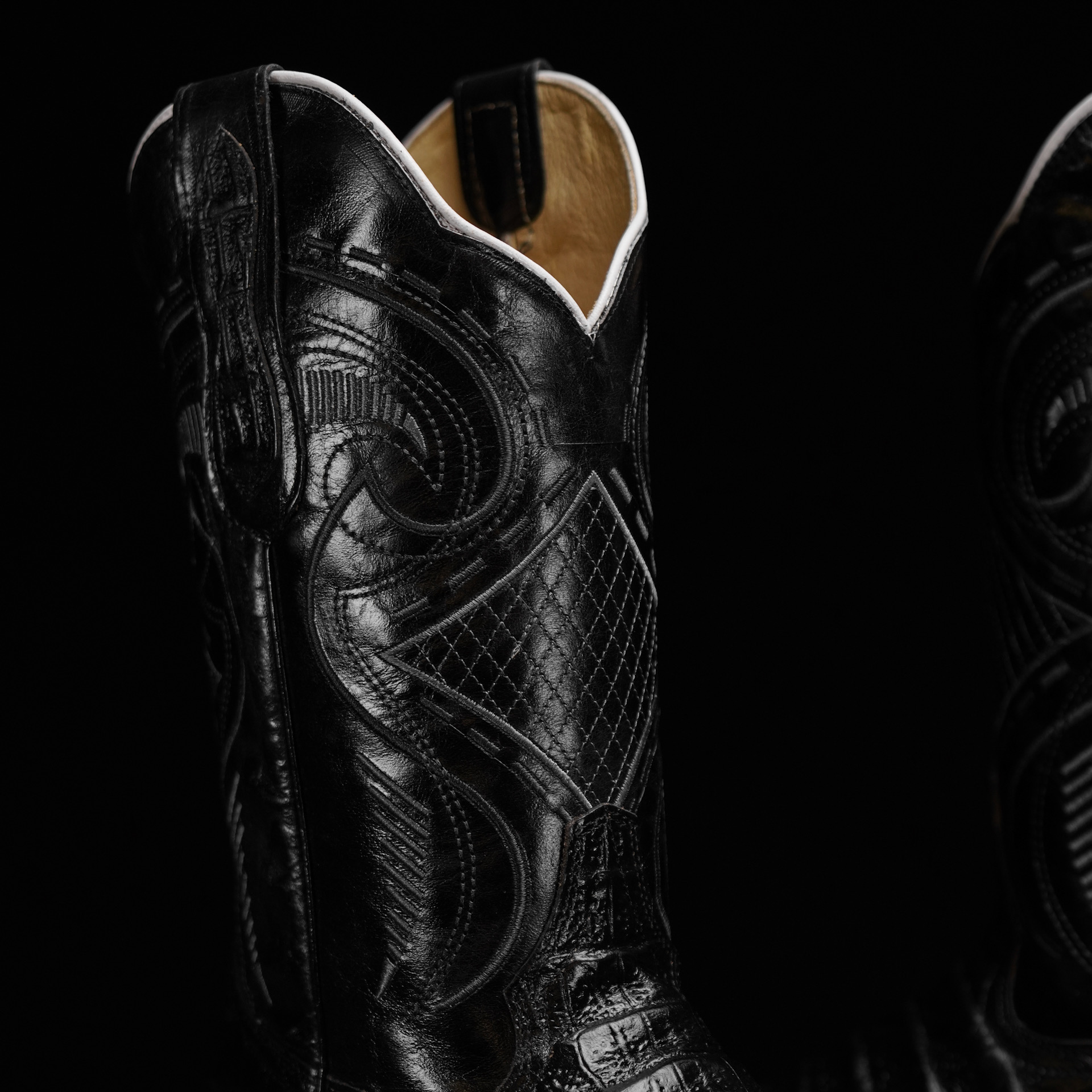 Black Caiman Neck- Square Toe - Image 6