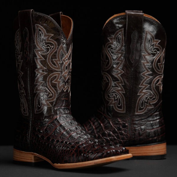 Brown Caiman Neck - Square Toe