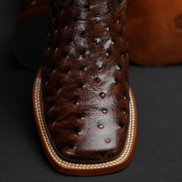 Brown Ostrich – Square Toe - Image 4