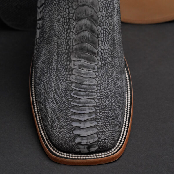 Genuine Gray Ostrich Leg– Square Toe - Image 2